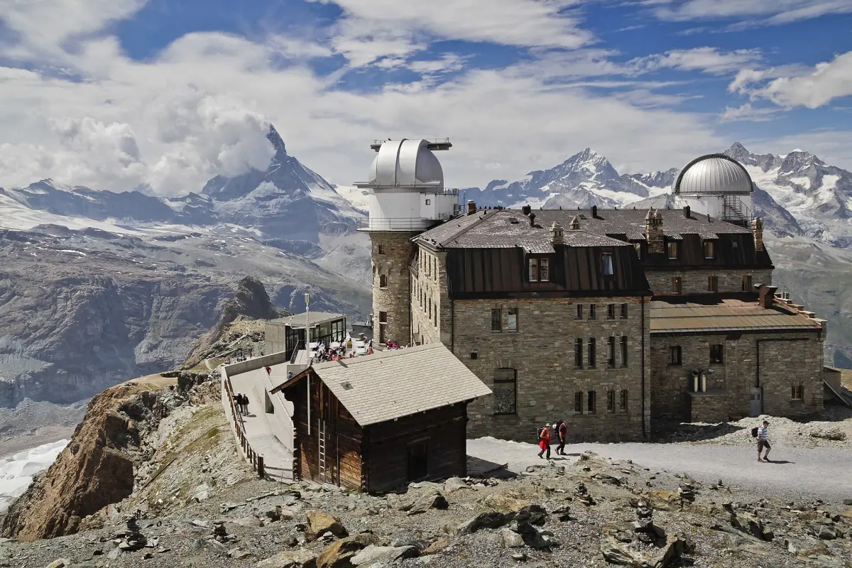 The Kulmhotel and observatory domes on the Gornergrat